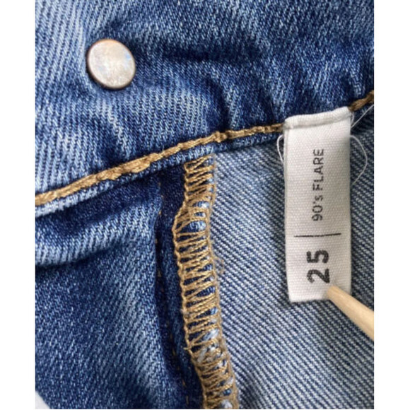 PacSun Denim Jean Bell Bottoms Juniors  90s flare retro style Size 25 - Picture 6 of 9